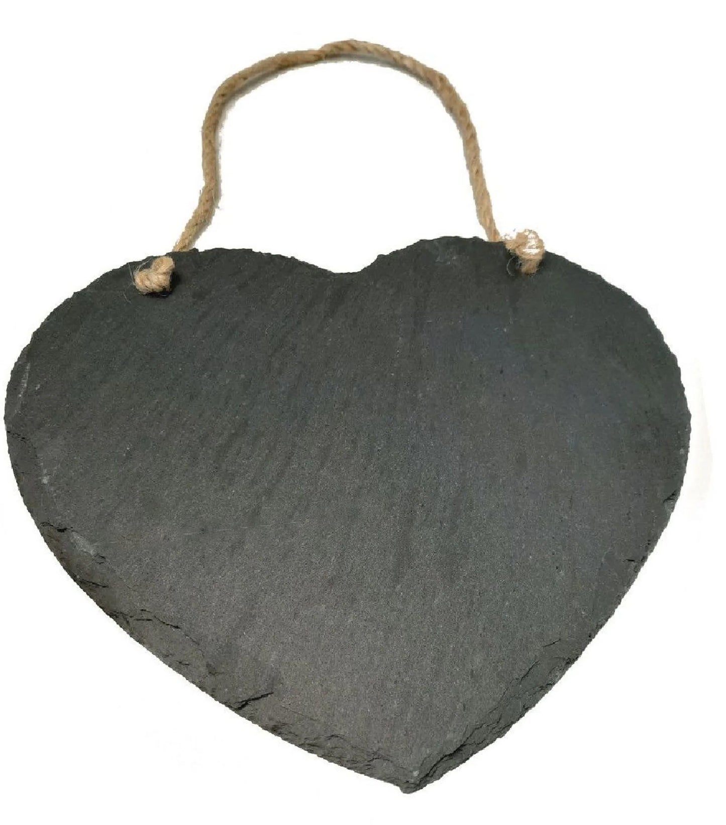 Personalisierte Schieferplatte Herzform mit Kordel