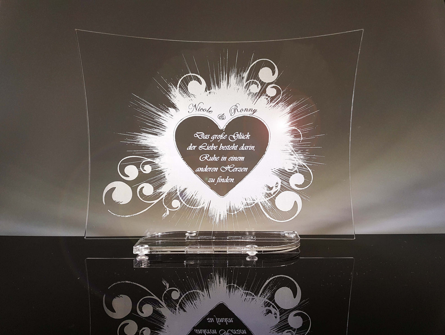 Zur Hochzeit, Gastgeschenk, Hochzeitstorten Deko rechteckig Motiv "Herz"