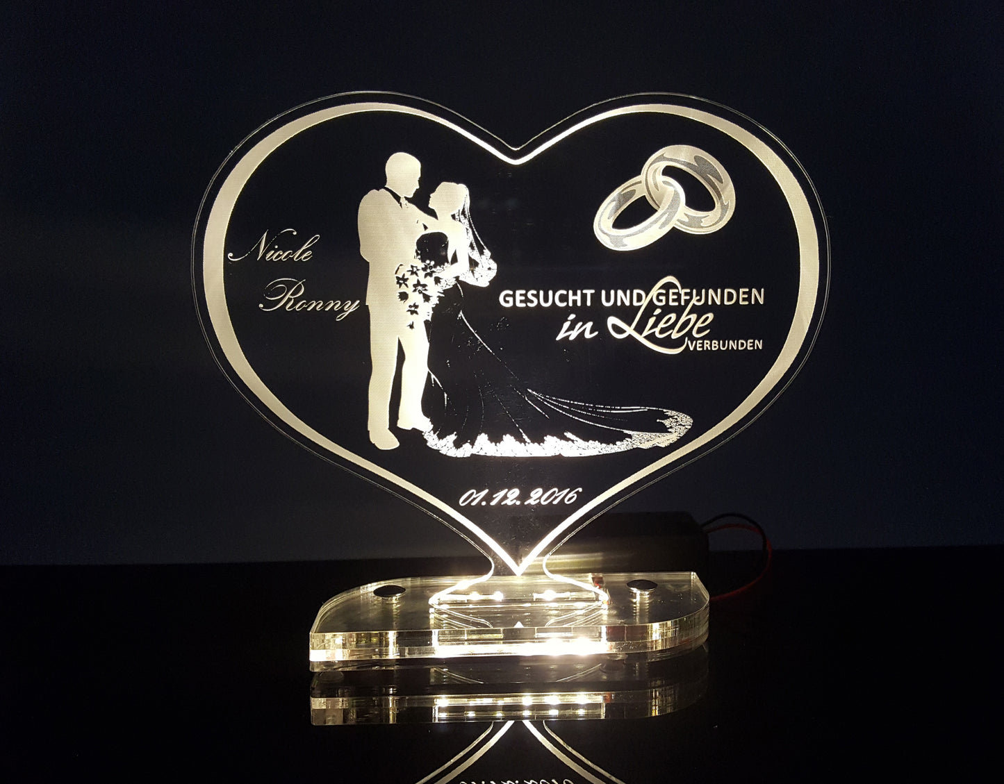 Zur Hochzeit, Gastgeschenk, Hochzeitstorten Deko Motiv "gesucht und gefunden..."