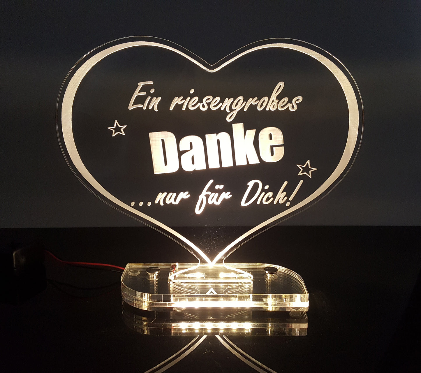 Acrylherz "Danke!"