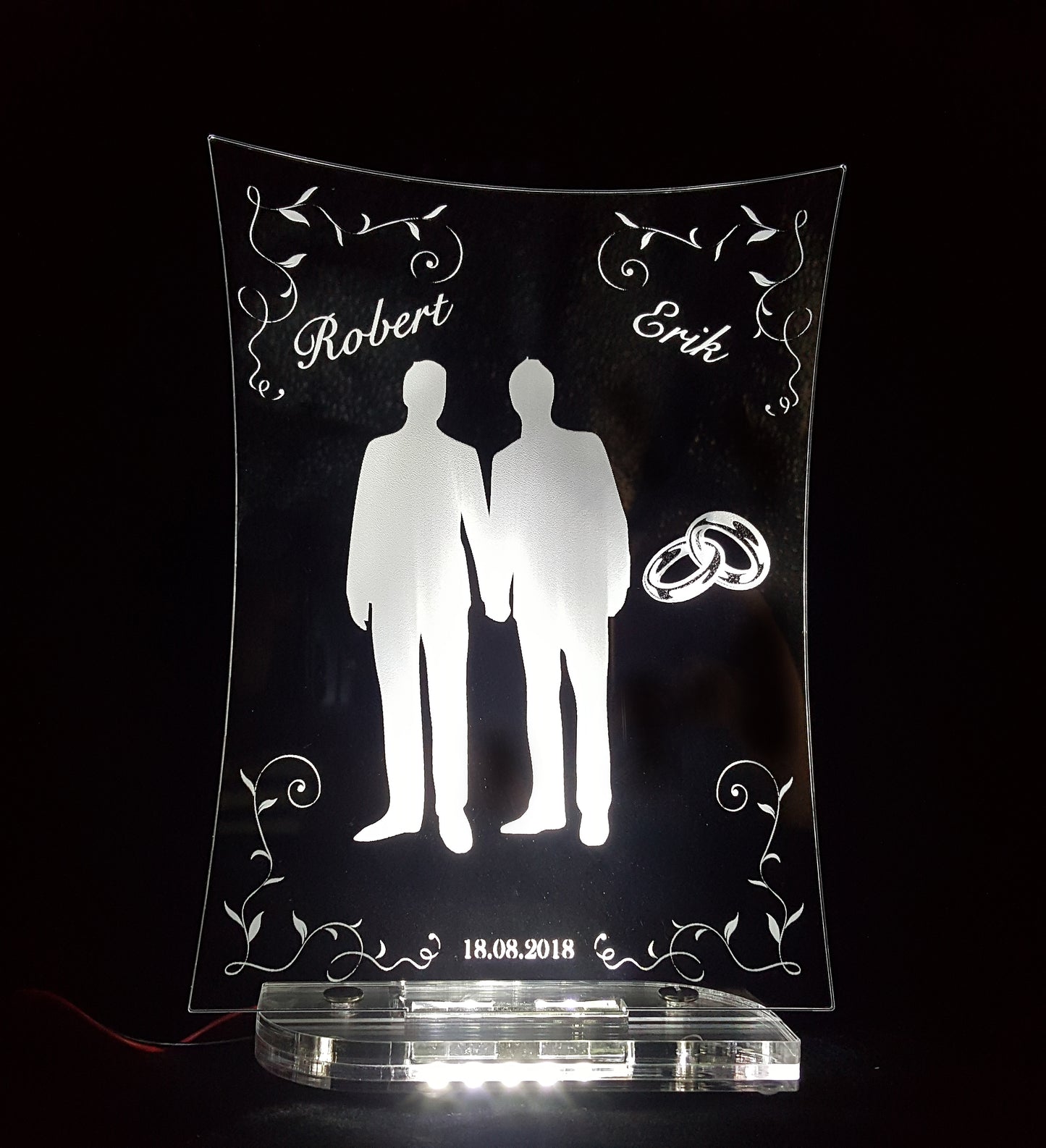 Zur Hochzeit, Gastgeschenk, Hochzeitstorten Deko Motiv "Brautpaar" Mann/Mann