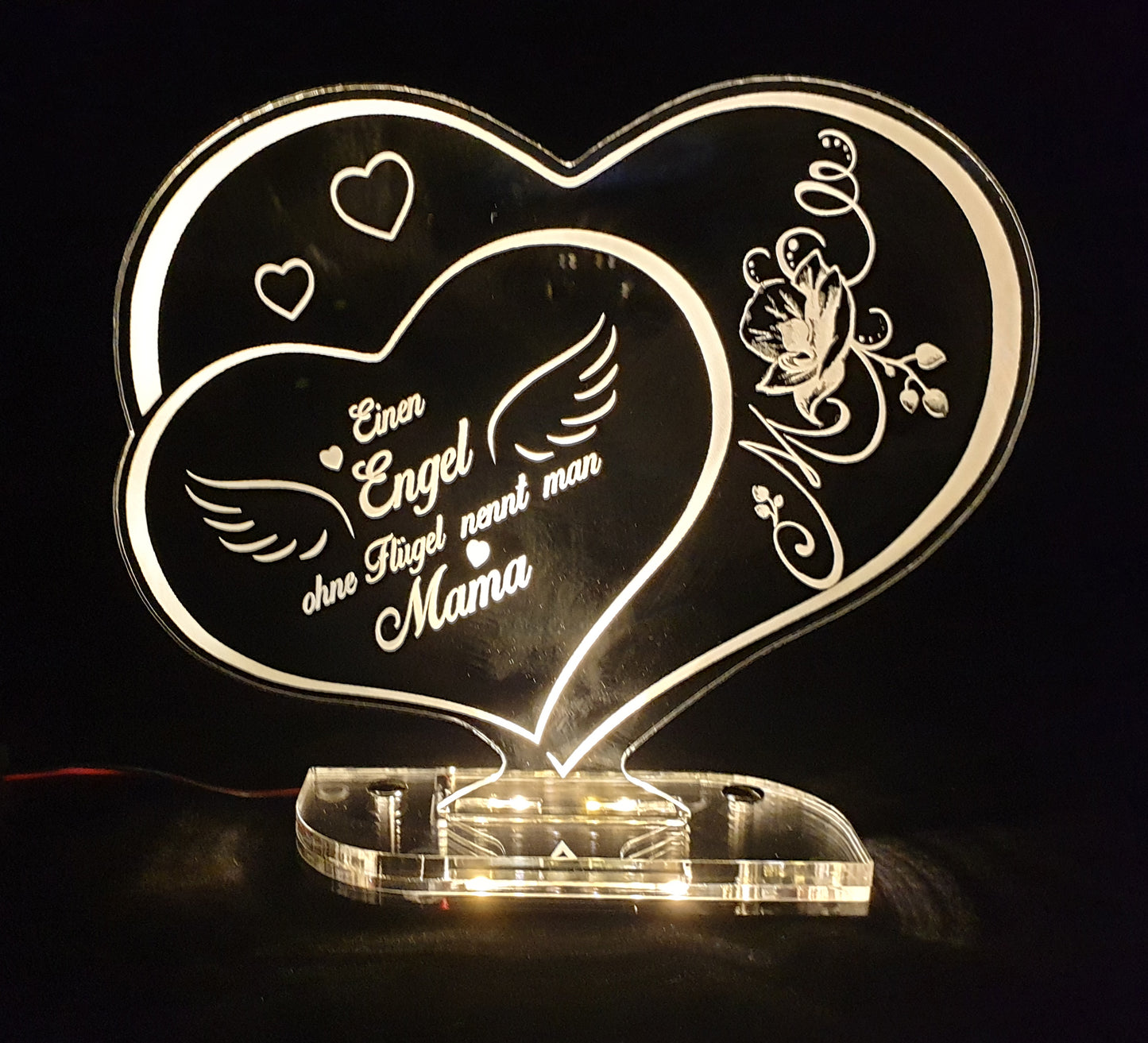 Acrylherz Geschenk "Engel ohne Flügel"
