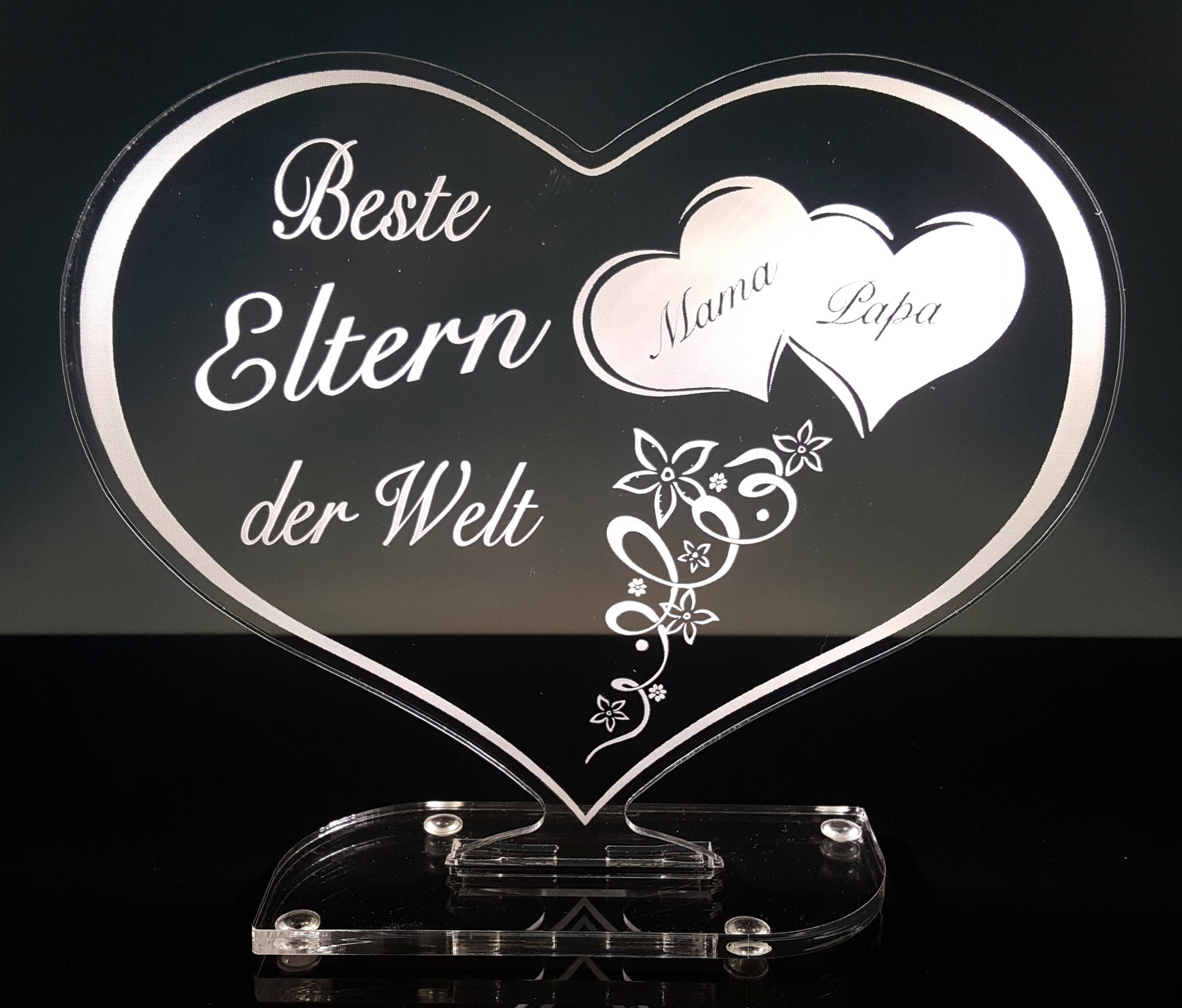 Acrylherz Geschenk "Beste Eltern der Welt"