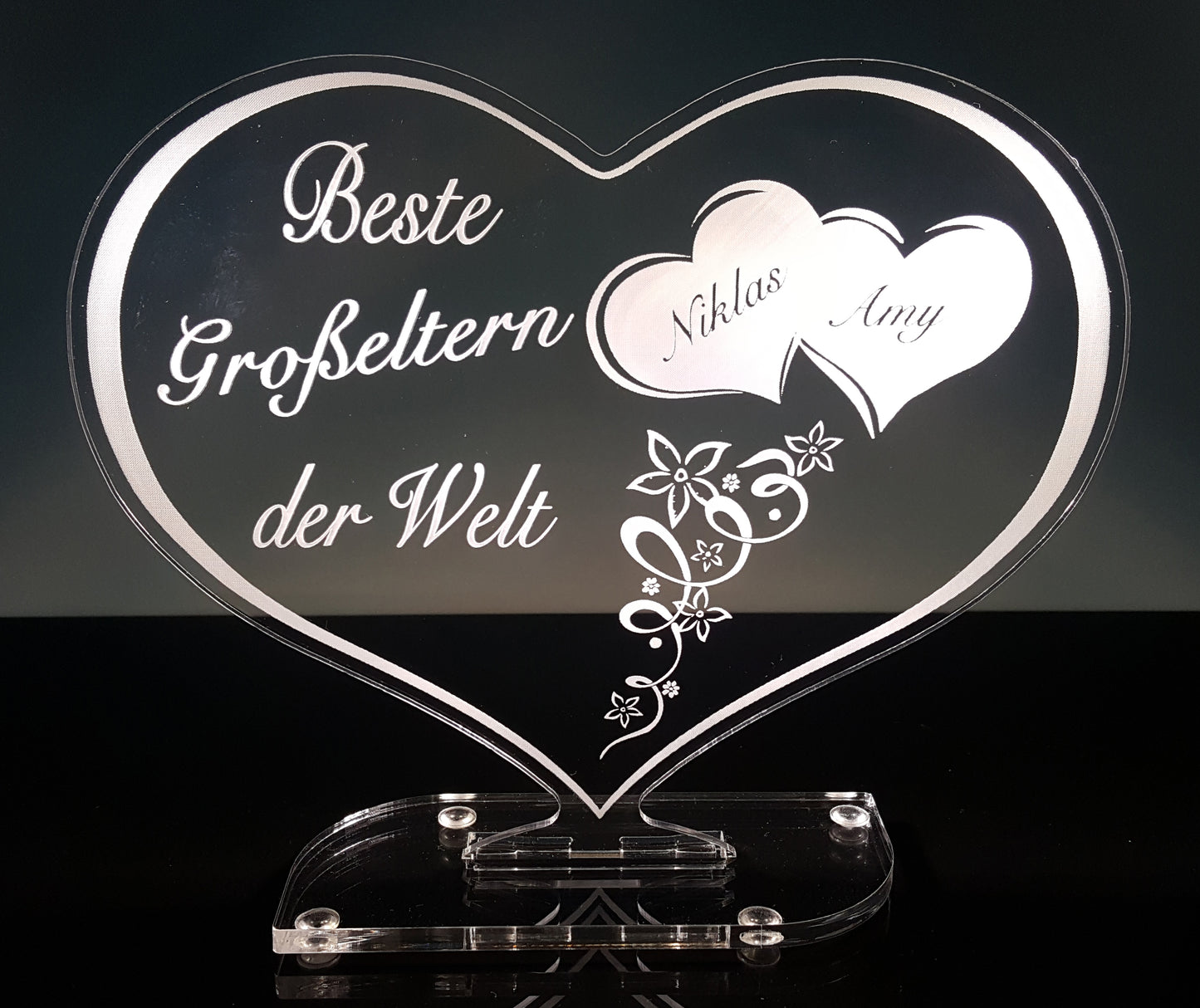 Acrylherz Geschenk "Beste Großeltern der Welt"