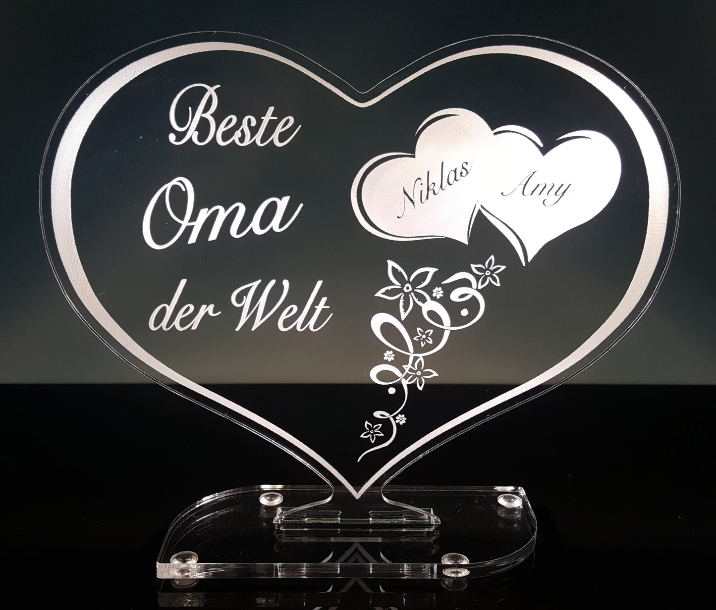 Acrylherz Geschenk "Beste Oma der Welt"