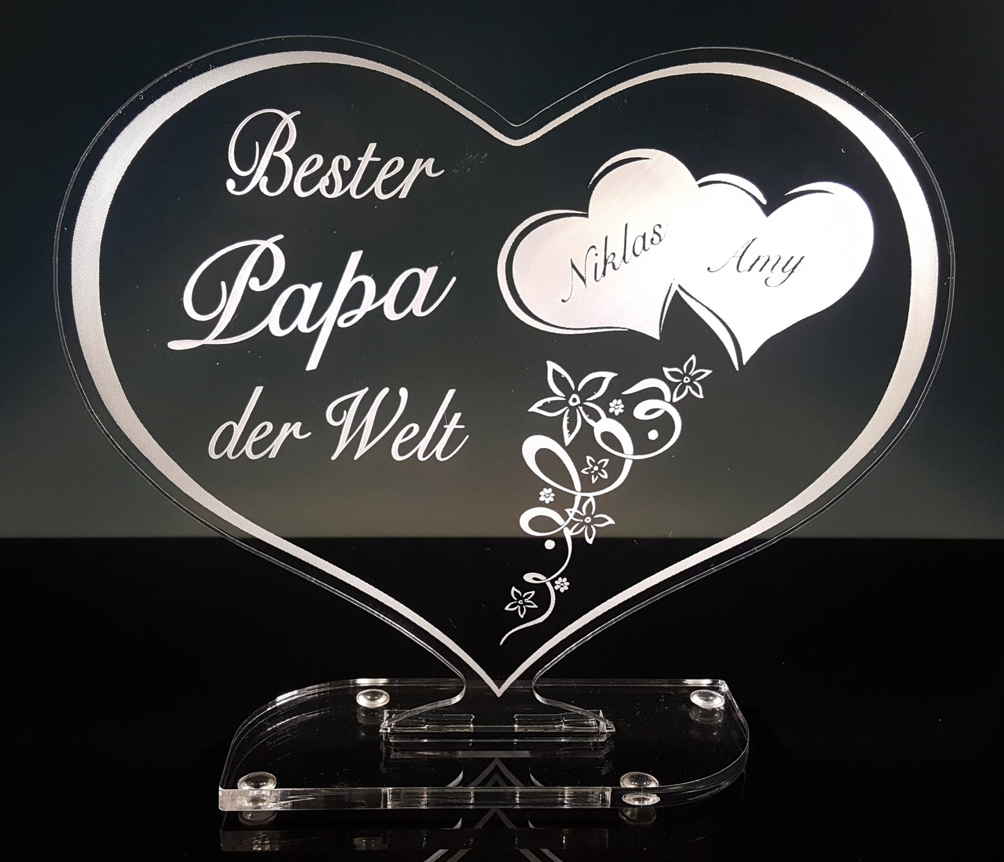 Acrylherz Geschenk "Bester Papa der Welt"