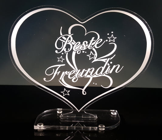 Acrylglas Herz "Beste Freundin"