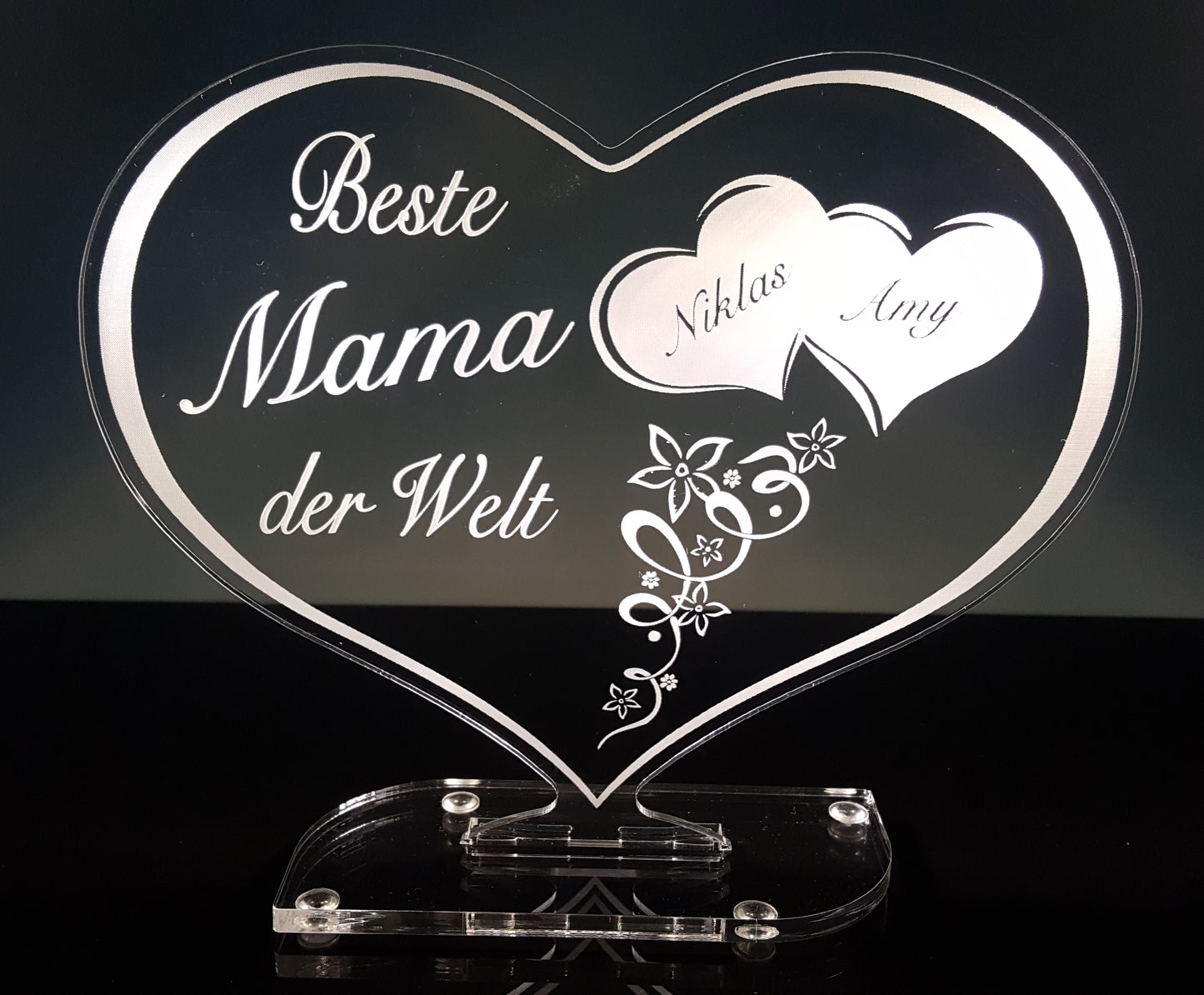 Acrylherz Geschenk "Beste Mama der Welt"